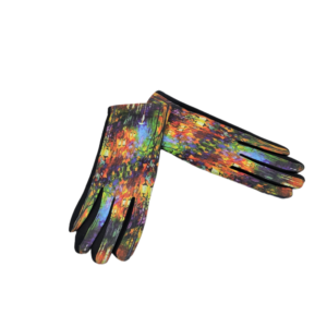 Manusi dama model multicolor din material textil, 24 x 9 cm