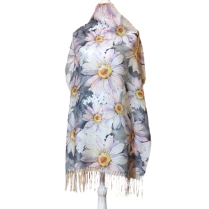 Esarfa dreptunghiulara cu margarete, model 6,  180 x 70 cm