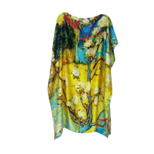 Rochie plaja tip poncho, amestec matase si vascoza, reproducere dupa picturi celebre