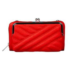 Portofel tip gentuta crossbody, rosu 20 x 11 x 4.5 cm
