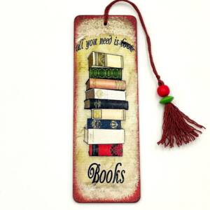 Semn de carte din lemn, all you need is Books