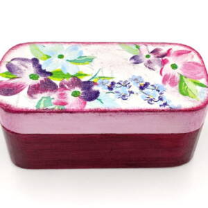 Cutie lemn model floral
