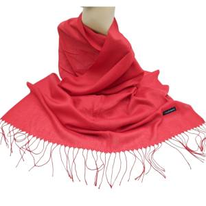 Esarfa rosu inchis din casmir subtire, 180 x 70 cm